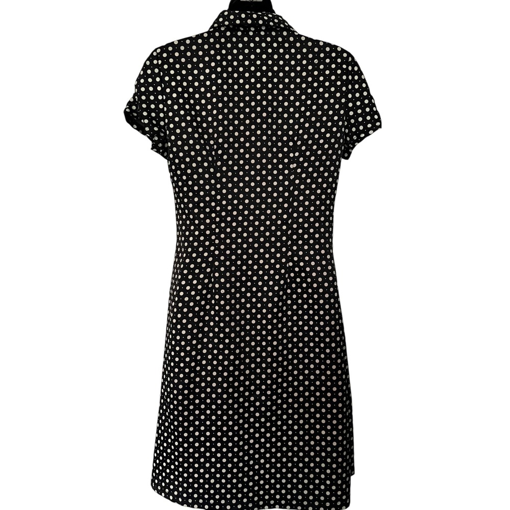 Polka Dot Shirt Dress Womens Black & White‎ Career Casual Work Office - Picture 2 of 8